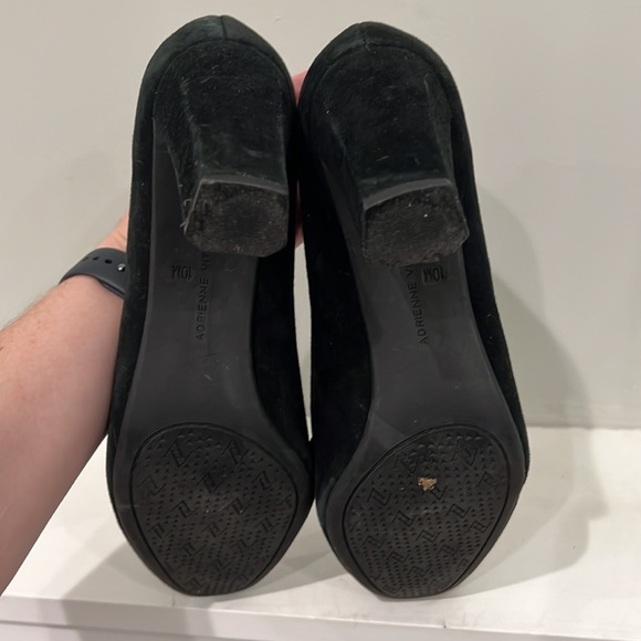 Adrienne Vittadini Leather Suede Penny Loafer Heels - Picture 6 of 9